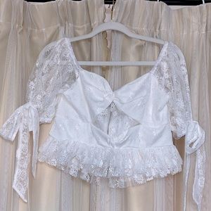 White Lace Crop Top